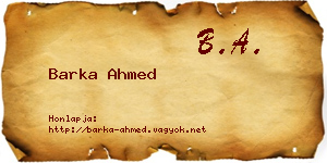 Barka Ahmed névjegykártya